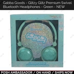 Gabba Goods - Glitzy Glitz Premium Swivel - Bluetooth Headphones - Green - NEW